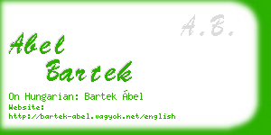 abel bartek business card