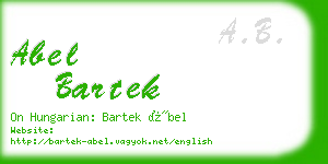 abel bartek business card